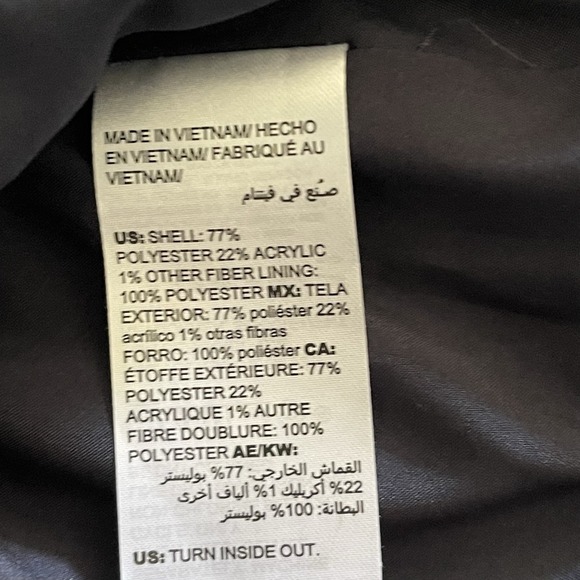 Chico's Striped Tweed Blazer Jacket 1P 8P US Navy Single Button Fringe - Picture 9 of 11